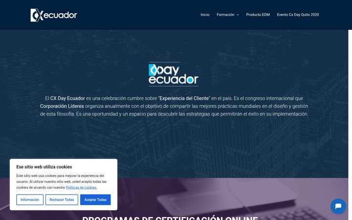 Screenshot of cxdayecuador.com