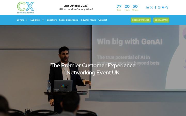 Screenshot of cxsolutionssummit.co.uk