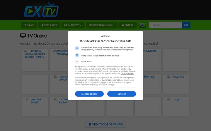 Screenshot of cxtv.com.br