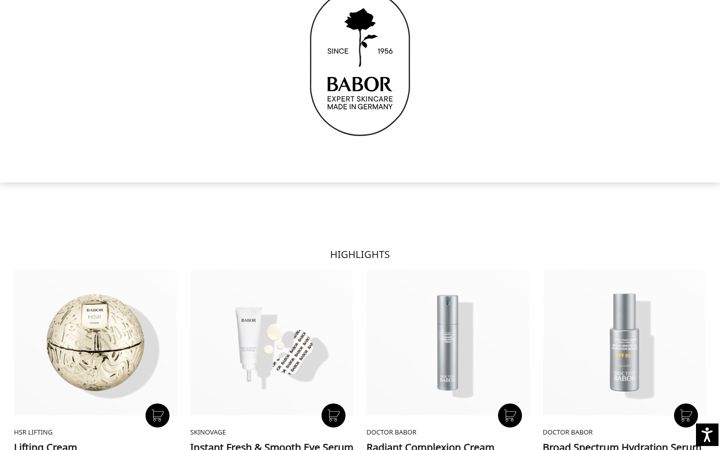 Screenshot of cy.babor.com