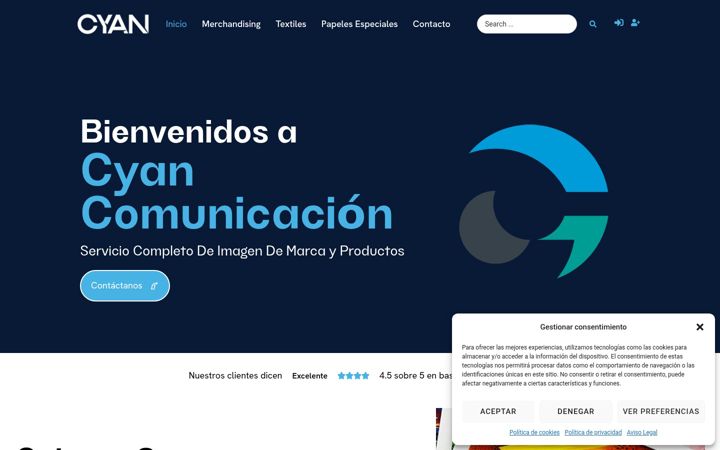 Screenshot of cyangraficatienda.com