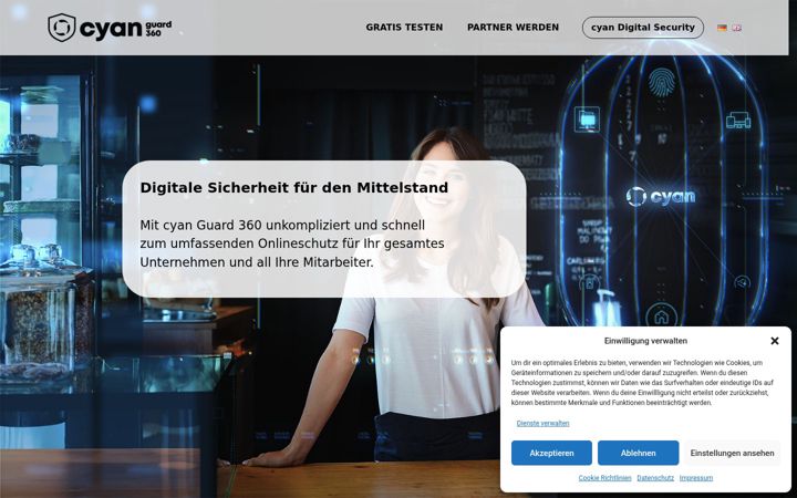 Screenshot of cyanguard.com