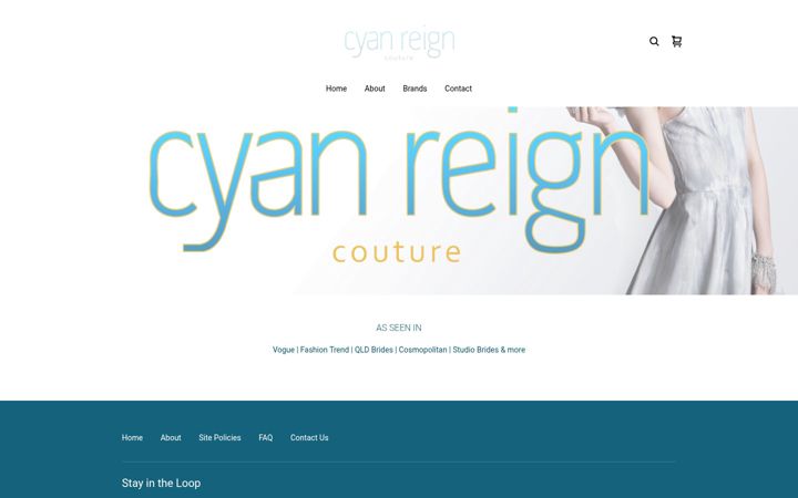 Screenshot of cyanreigncouture.com