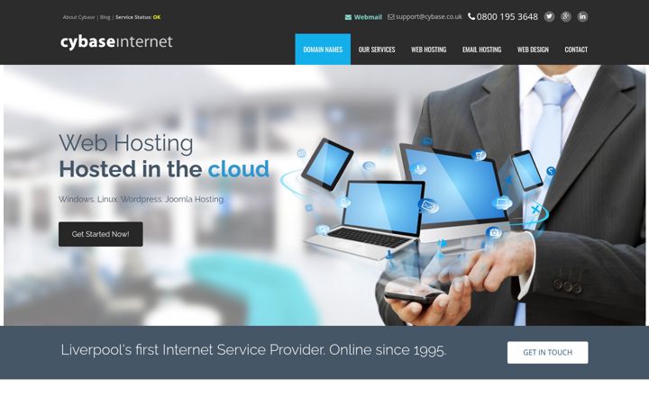 Screenshot of cybase-design.co.uk