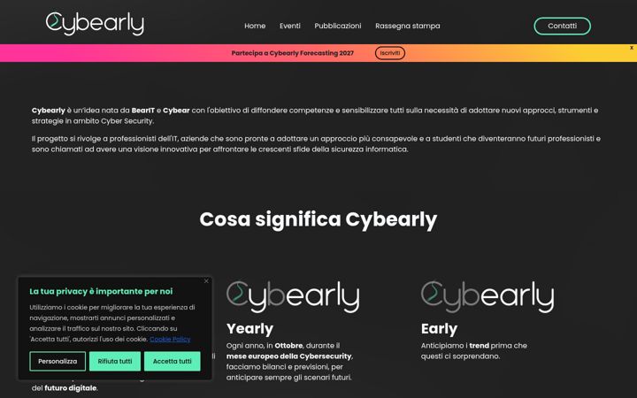 Screenshot of cybearly.com