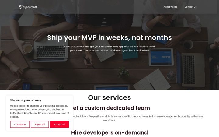 Screenshot of cybearsoft.com