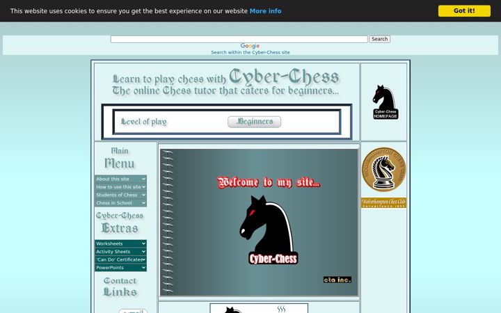 Screenshot of cyber-chess.co.uk