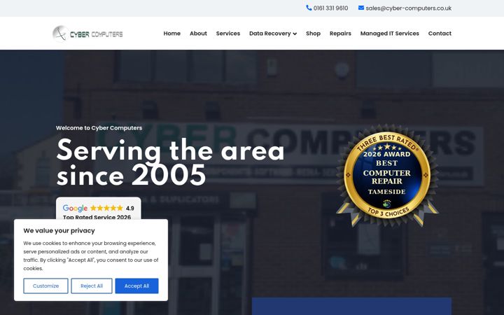 Screenshot of cyber-computers.co.uk