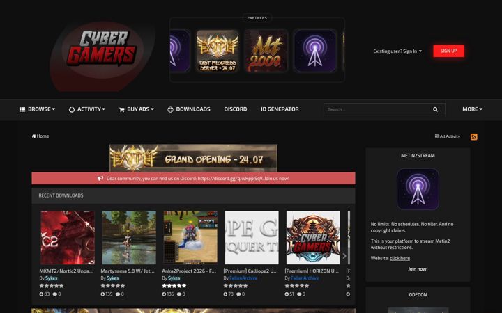 Snimka zaslona za cyber-gamers.org