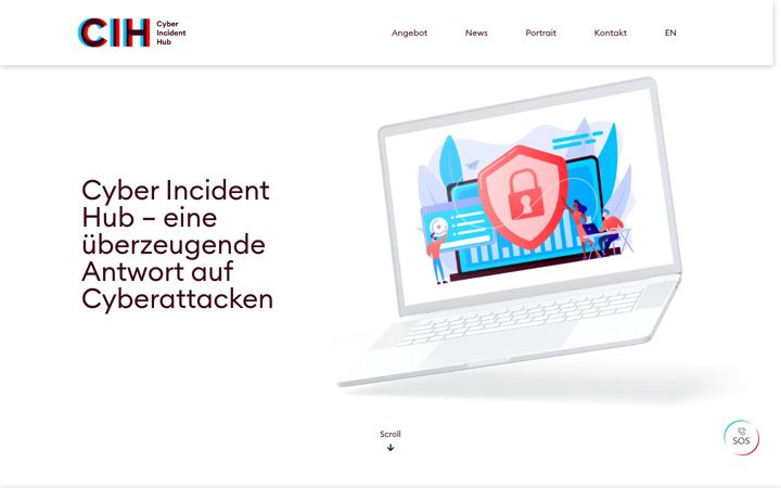 Snímek obrazovky cyber-incident-hub.ch