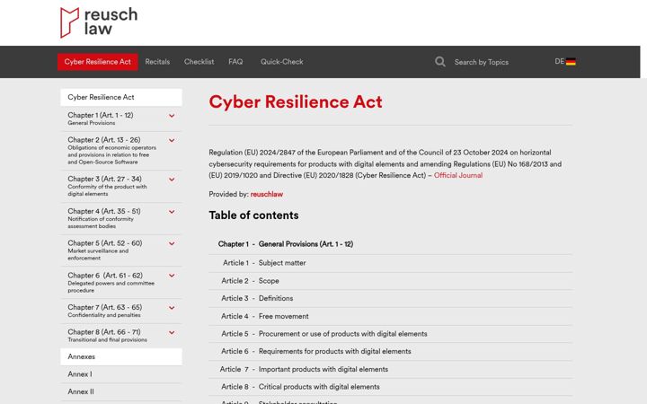 Screenshot of cyber-resilience-act.com