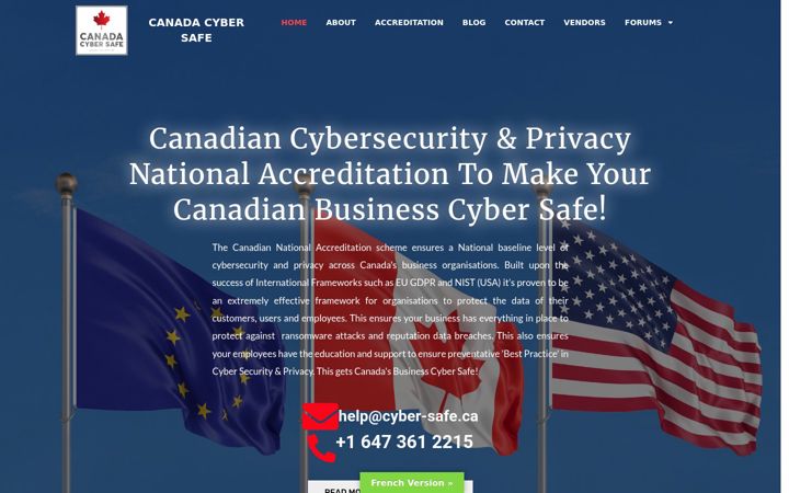 Screenshot stránky cyber-safe.ca