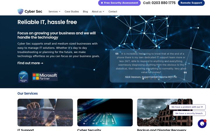 Captura de ecrã de cyber-sec.uk
