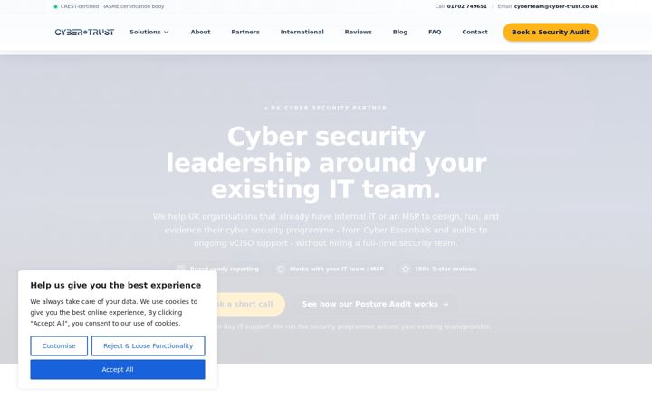 Captura de ecrã de cyber-trust.co.uk