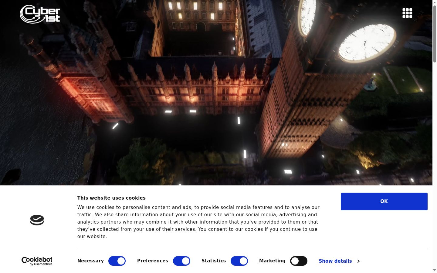 Captura de ecrã do banner de consentimento apresentado antes de qualquer interação