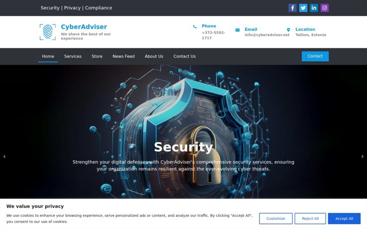 Screenshot of cyberadviser.net