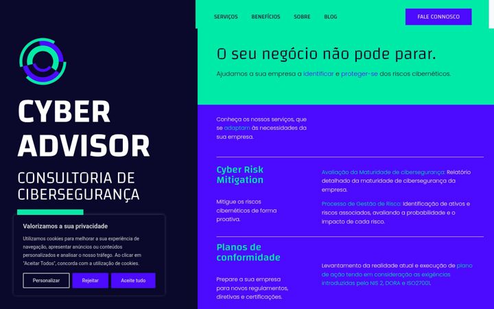 Screenshot of cyberadvisor.pt