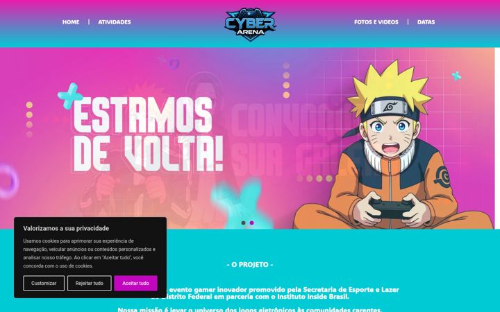Screenshot of cyberarenadf.com.br