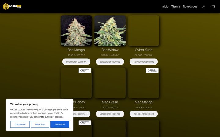 Screenshot of cyberbeeseeds.com