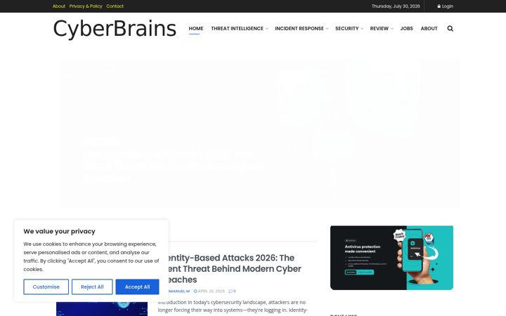 Captura de ecrã de cyberbrains.co.uk