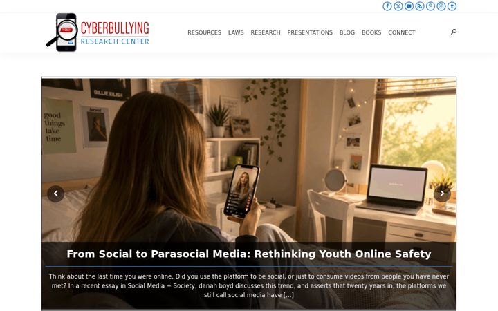 Screenshot of cyberbullying.org