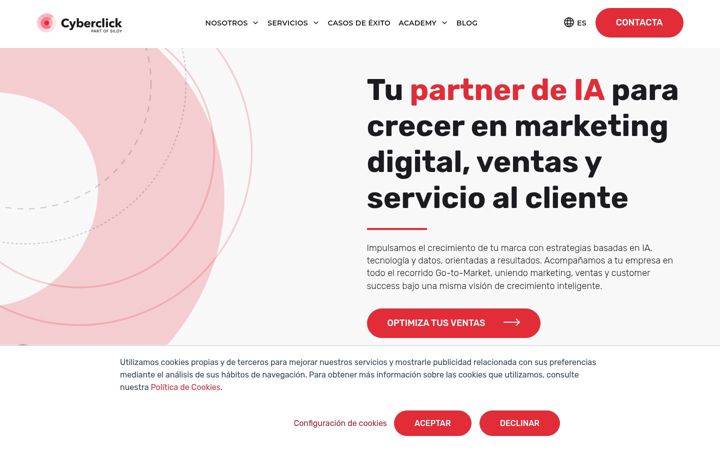 Screenshot ta' cyberclick.es