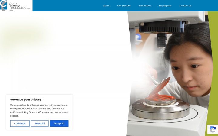 Ekrano kopija cybercolloids.net