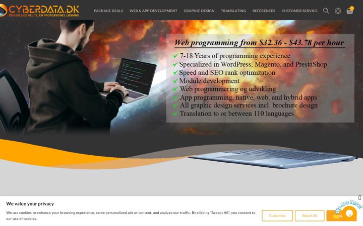Screenshot of cyberdata.dk