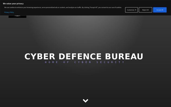 Screenshot of cyberdefencebureau.org