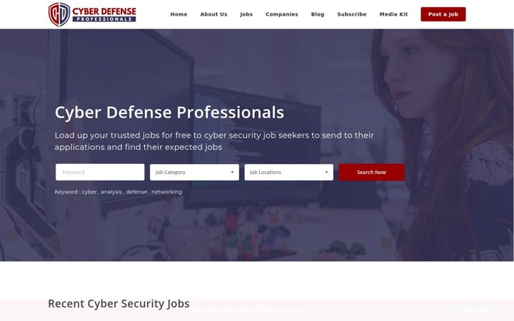 Captura de pantalla de cyberdefenseprofessionals.com