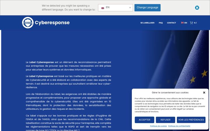 Screenshot of cyberesponse.eu