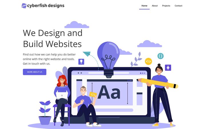 Screenshot of cyberfishdesigns.co.uk