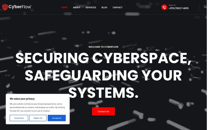 Ekrano kopija cyberflow.lt