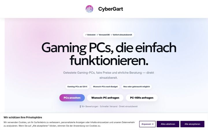 Screenshot of cybergart.com