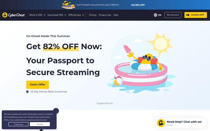 Screenshot of cyberghost.com