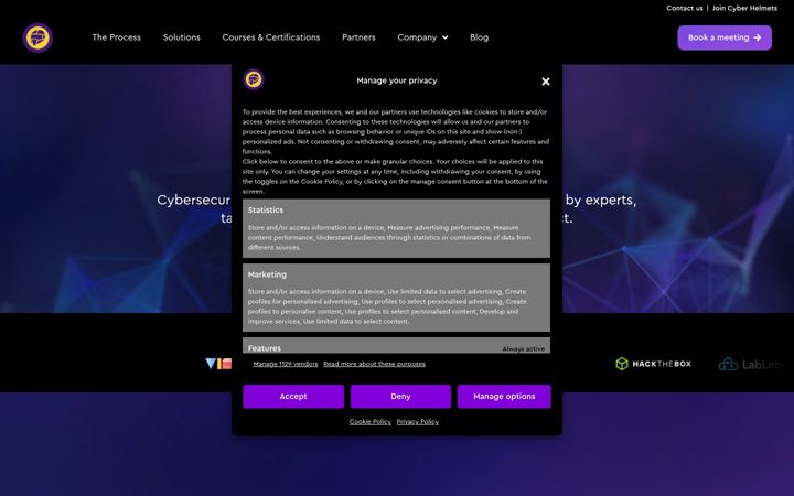 Screenshot of cyberhelmets.com