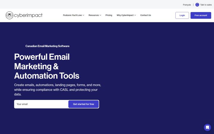 Screenshot of cyberimpact.com