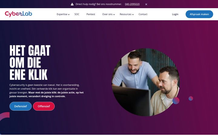 Screenshot ta' cyberlab.nl