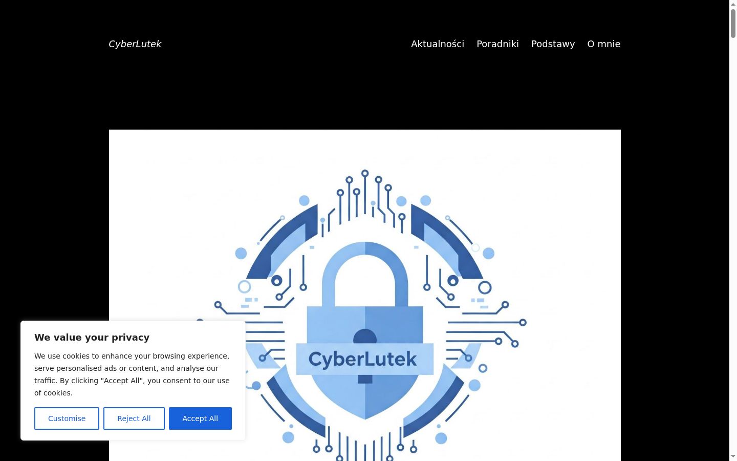 Screenshot del banner di consenso mostrato prima di qualsiasi interazione