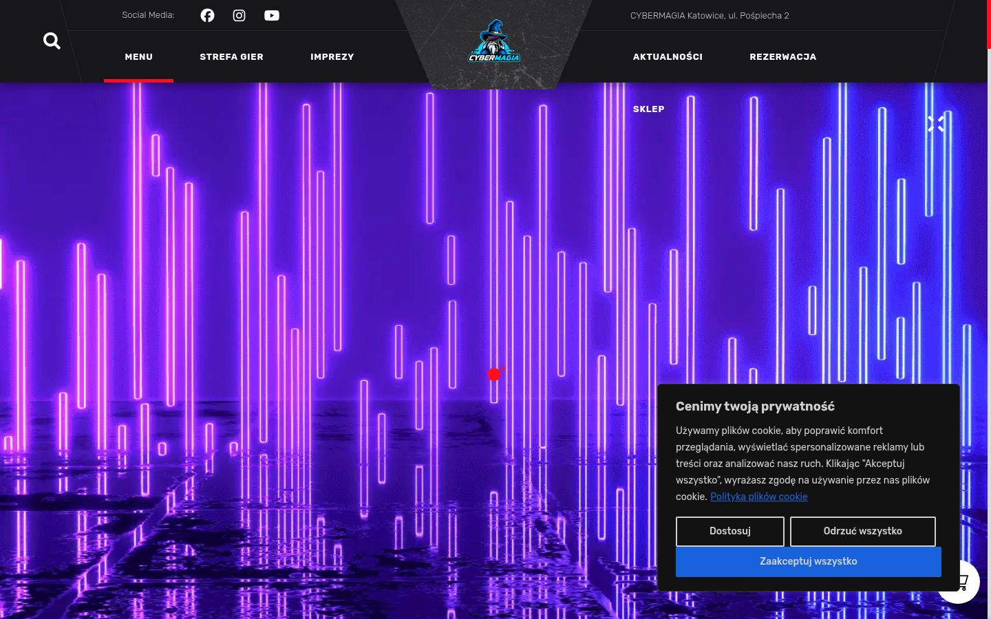 Screenshot del banner di consenso mostrato prima di qualsiasi interazione