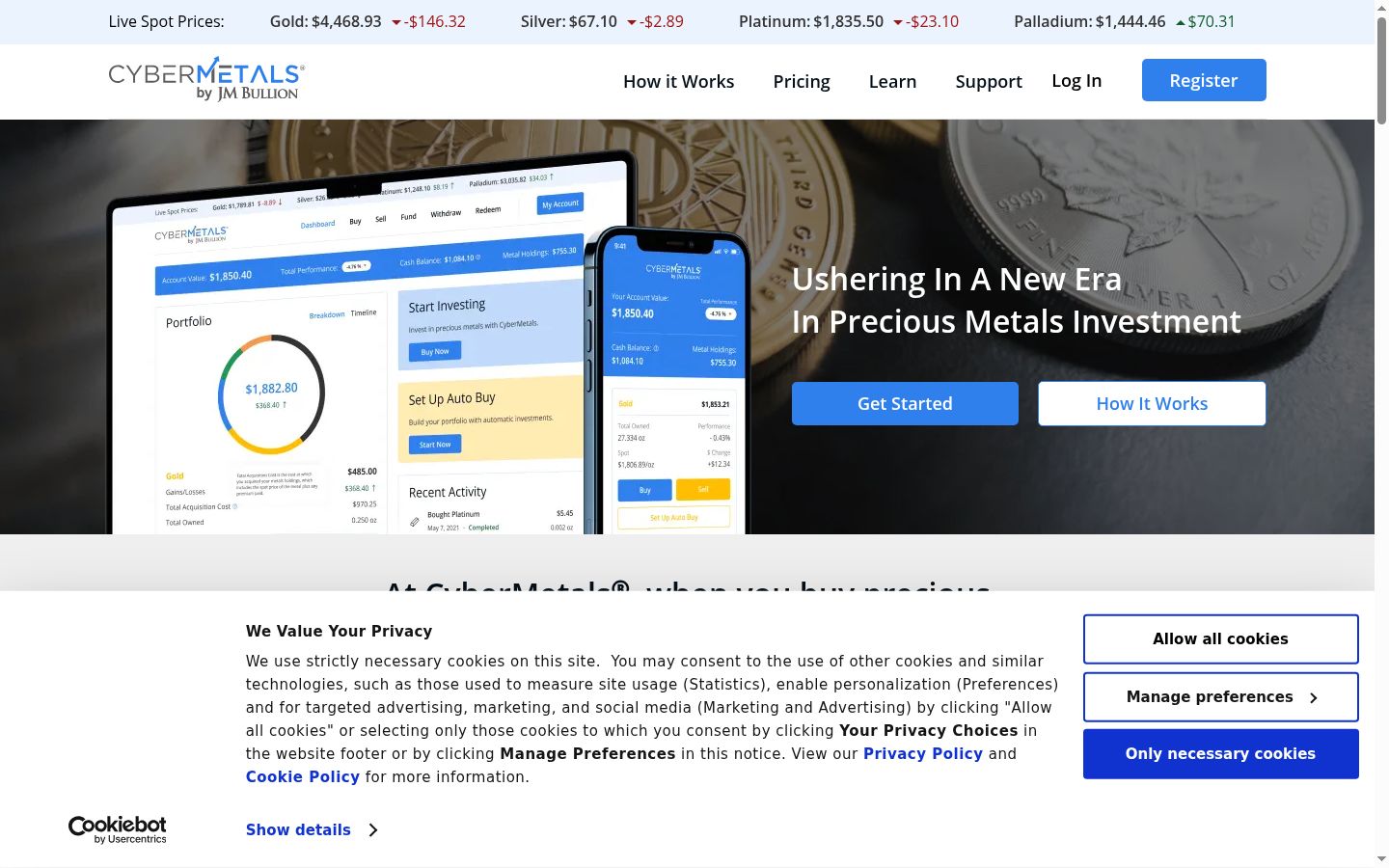 Screenshot tal-banner tal-kunsens muri qabel kwalunkwe interazzjoni