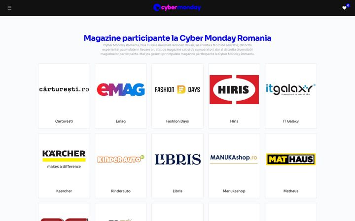 Screenshot of cybermonday.ro