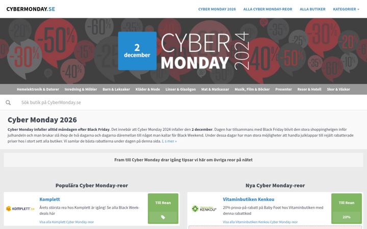 Screenshot of cybermonday.se