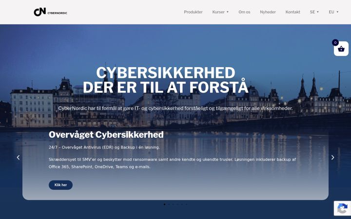 Skærmbillede af cybernordic.dk