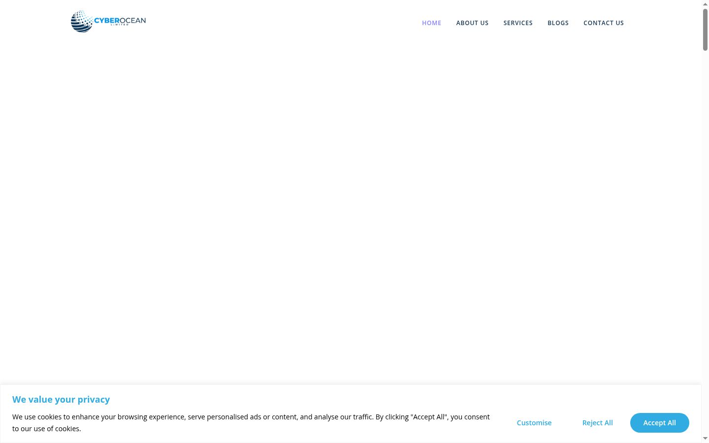 Screenshot del banner di consenso mostrato prima di qualsiasi interazione