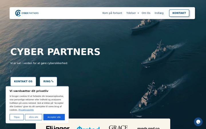 Skærmbillede af cyberpartners.dk