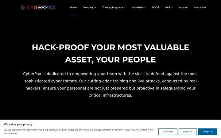 Screenshot of cyberpax.eu