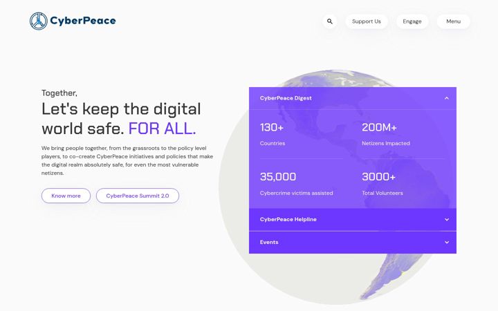 Screenshot of cyberpeace.org