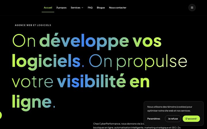 Screenshot of cyberperformance.ca