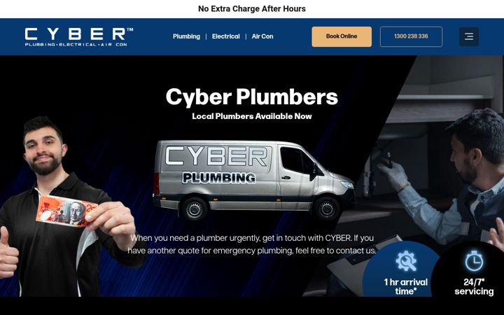 Posnetek zaslona cyberplumbers.com.au